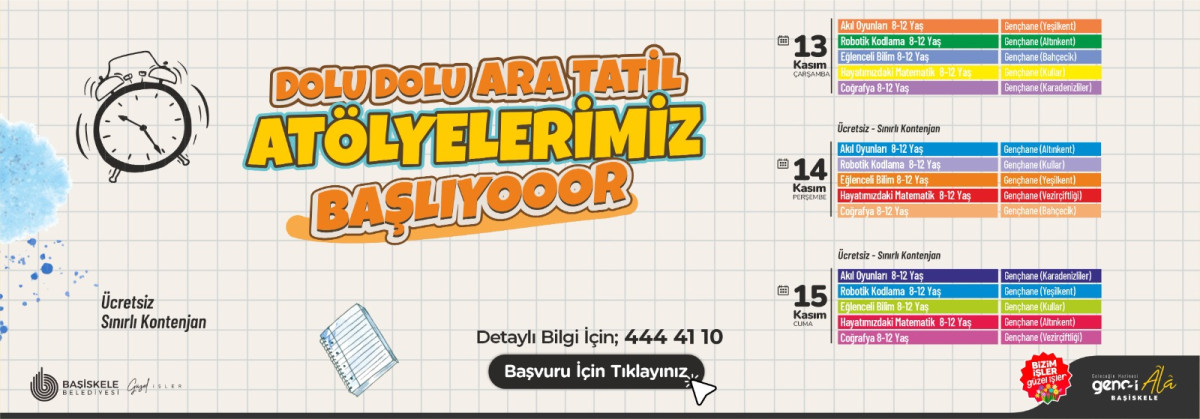 BAŞİSKELE’DE ARA TATİL ATÖLYELERİ BAŞLIYOR        